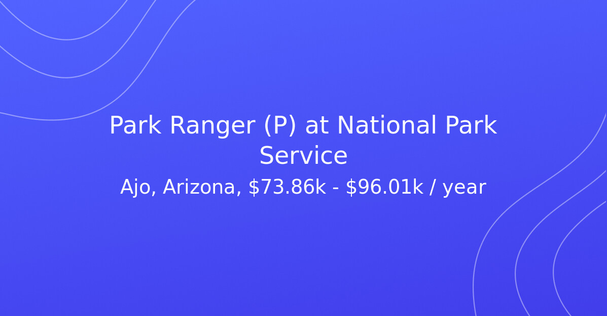 Park Ranger (p) At National Park Service - Climate Change Jobs