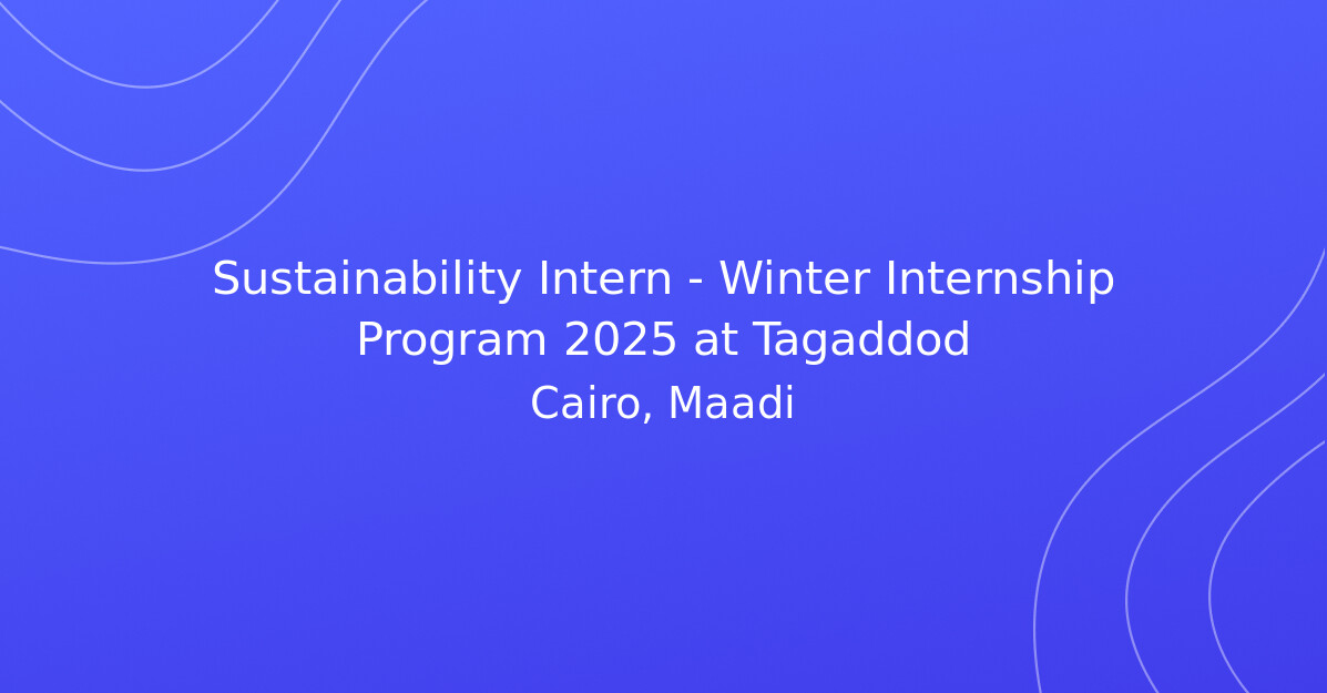 Sustainability Intern Winter Internship Program 2025 at Tagaddod